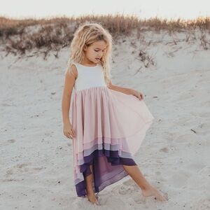 OOPSIE DAISY Hi-Lo Lavender Sleeveless Tiered Dress Girls size 7/8
